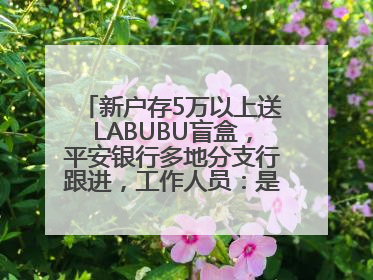 新户存5万以上送LABUBU盲盒，平安银行多地分支行跟进，工作人员：是行里统一的，进货渠道不清楚