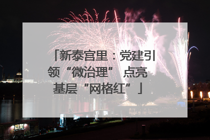 新泰宫里：党建引领“微治理” 点亮基层“网格红”