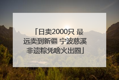 日卖2000只 最远卖到新疆 宁波慈溪非遗粽凭啥火出圈
