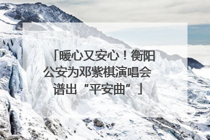 暖心又安心！衡阳公安为邓紫棋演唱会谱出“平安曲”