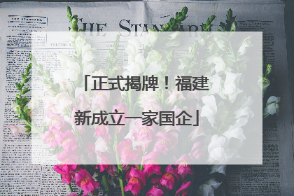 正式揭牌！福建新成立一家国企