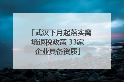 武汉下月起落实离境退税政策 33家企业具备资质