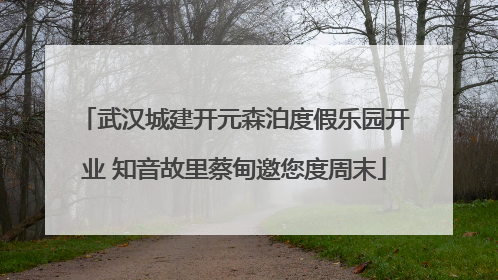 武汉城建开元森泊度假乐园开业 知音故里蔡甸邀您度周末