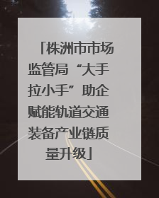 株洲市市场监管局“大手拉小手”助企赋能轨道交通装备产业链质量升级