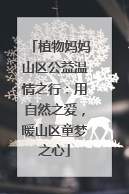 植物妈妈山区公益温情之行：用自然之爱，暖山区童梦之心