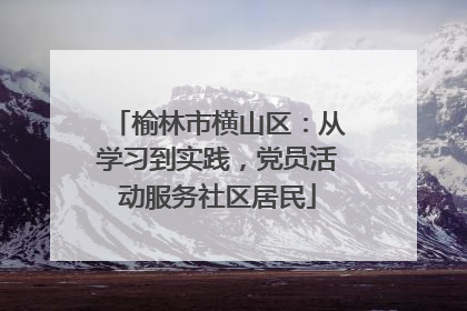 榆林市横山区：从学习到实践，党员活动服务社区居民