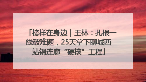 榜样在身边｜王林：扎根一线破难题，25天拿下聊城西站钢连廊“硬核”工程