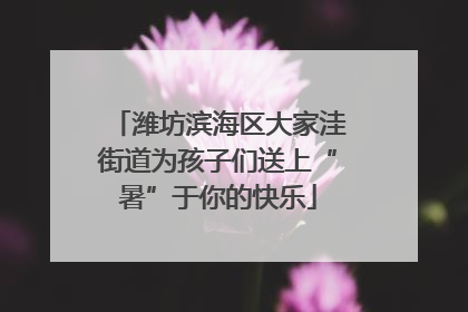 潍坊滨海区大家洼街道为孩子们送上“暑”于你的快乐