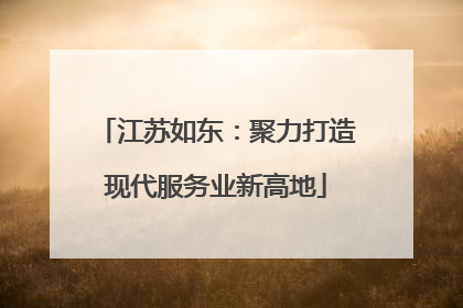 江苏如东：聚力打造现代服务业新高地