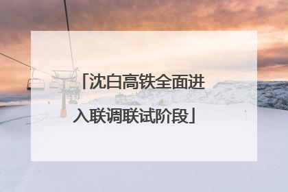 沈白高铁全面进入联调联试阶段