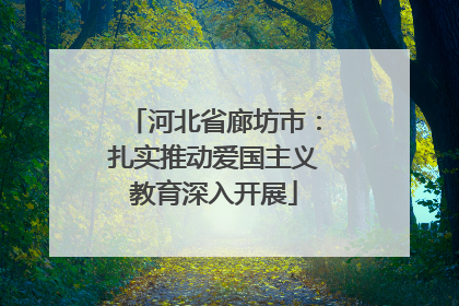 河北省廊坊市：扎实推动爱国主义教育深入开展