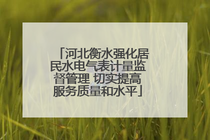河北衡水强化居民水电气表计量监督管理 切实提高服务质量和水平