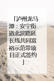 泸州龙马潭：安宁街道北滨路延长线共同富裕示范带项目正式签约