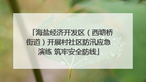 海盐经济开发区（西塘桥街道）开展村社区防汛应急演练 筑牢安全防线