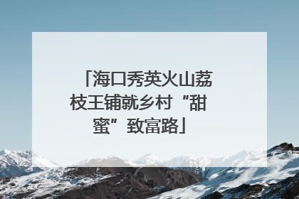 海口秀英火山荔枝王铺就乡村“甜蜜”致富路