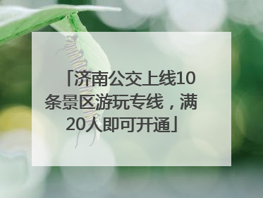 济南公交上线10条景区游玩专线，满20人即可开通