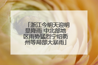 浙江今明天迎明显降雨 中北部地区雨势猛烈宁绍衢州等局部大暴雨