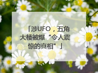 涉UFO，五角大楼被爆“令人震惊的真相”