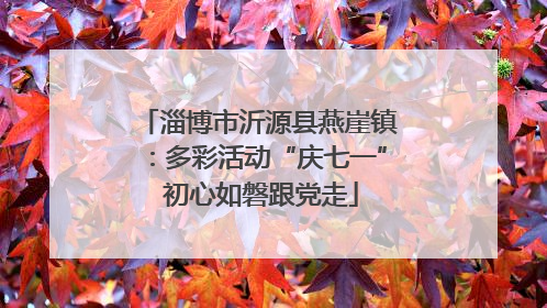 淄博市沂源县燕崖镇：多彩活动“庆七一” 初心如磐跟党走