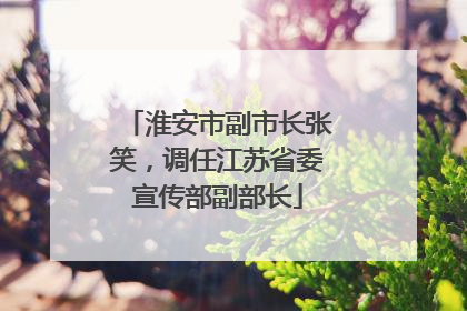淮安市副市长张笑，调任江苏省委宣传部副部长
