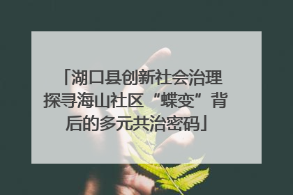 湖口县创新社会治理 探寻海山社区“蝶变”背后的多元共治密码