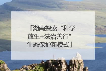 湖南探索“科学放生+法治善行”生态保护新模式