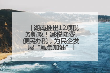 湖南推出12项税务新政！减税降费、便民办税，为民企发展“减负加油”