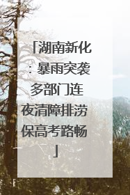 湖南新化：暴雨突袭 多部门连夜清障排涝保高考路畅