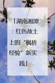 湖南湘潭：红色故土上的“枫桥经验”新实践