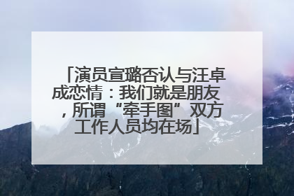 演员宣璐否认与汪卓成恋情：我们就是朋友，所谓“牵手图”双方工作人员均在场