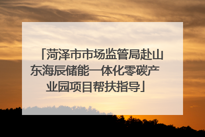 菏泽市市场监管局赴山东海辰储能一体化零碳产业园项目帮扶指导