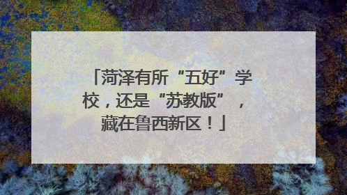 菏泽有所“五好”学校，还是“苏教版”，藏在鲁西新区！