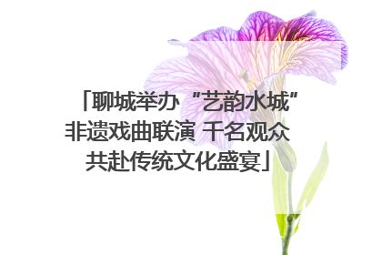 聊城举办“艺韵水城”非遗戏曲联演 千名观众共赴传统文化盛宴