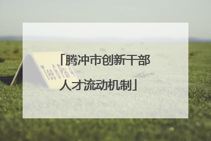 腾冲市创新干部人才流动机制