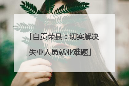 自贡荣县：切实解决失业人员就业难题