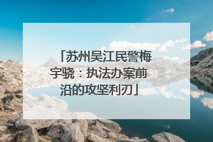 苏州吴江民警梅宇骁：执法办案前沿的攻坚利刃