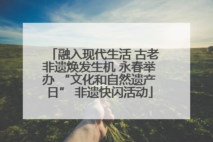 融入现代生活 古老非遗焕发生机 永春举办 “文化和自然遗产日” 非遗快闪活动