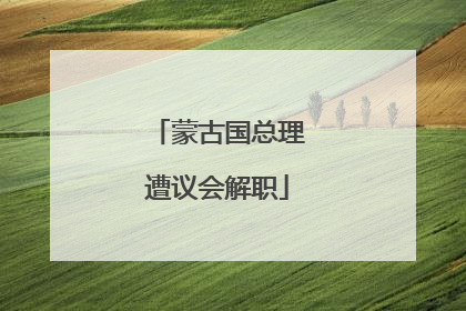 蒙古国总理遭议会解职