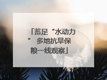 蓄足“水动力” 多地抗旱保粮一线观察