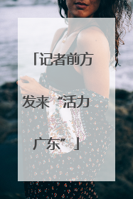 记者前方发来“活力广东”