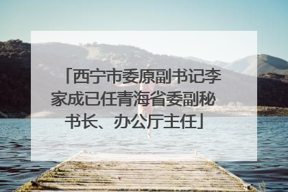 西宁市委原副书记李家成已任青海省委副秘书长、办公厅主任