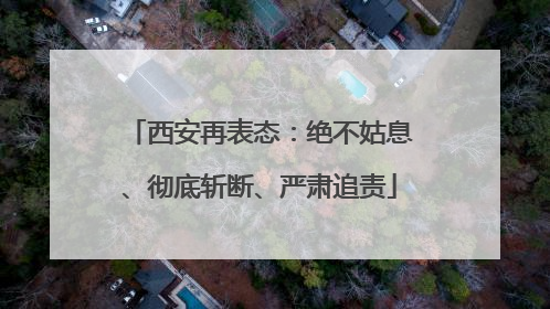 西安再表态：绝不姑息、彻底斩断、严肃追责