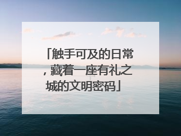 触手可及的日常，藏着一座有礼之城的文明密码
