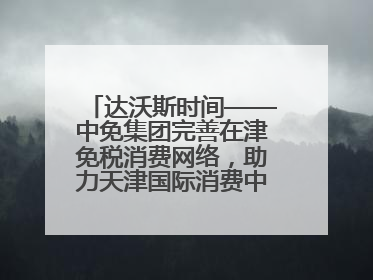 达沃斯时间——中免集团完善在津免税消费网络，助力天津国际消费中心城市建设提质
