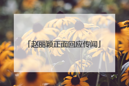 赵丽颖正面回应传闻