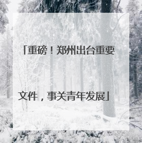 重磅！郑州出台重要文件，事关青年发展