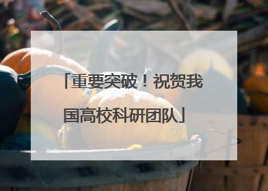 重要突破！祝贺我国高校科研团队