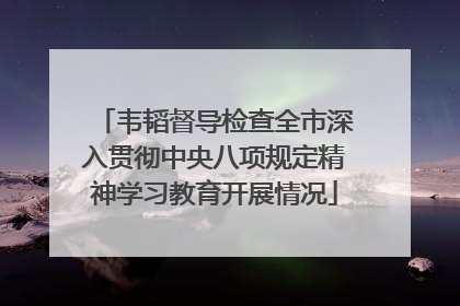 韦韬督导检查全市深入贯彻中央八项规定精神学习教育开展情况