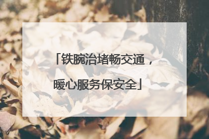 铁腕治堵畅交通，暖心服务保安全