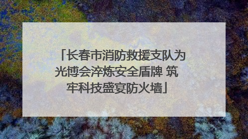 长春市消防救援支队为光博会淬炼安全盾牌 筑牢科技盛宴防火墙